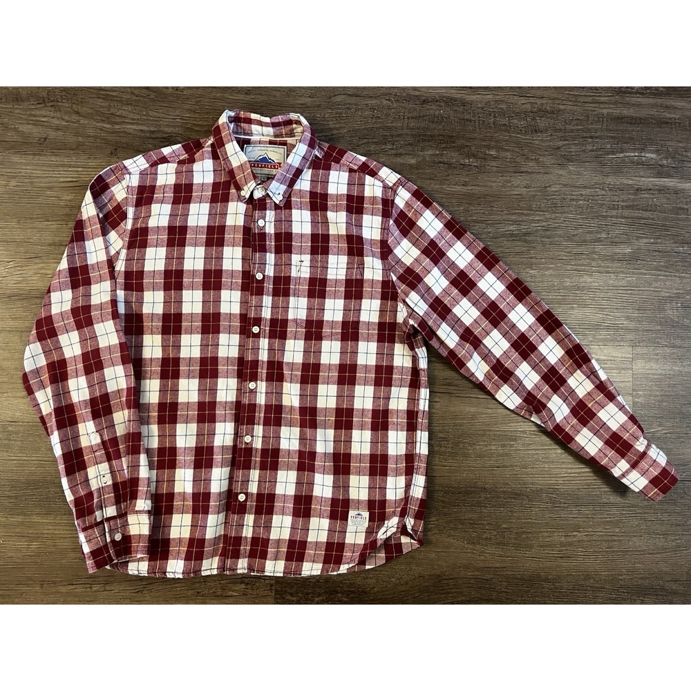 MADEWELL PENFIELD Flannel Shirt Classic Fit - Red Blue Cream, Mens XL C7